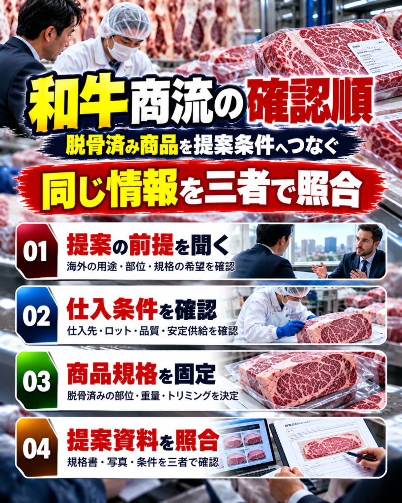 和牛輸出の商流づくりで見落とさない、仕入・規格・海外提案の確認順