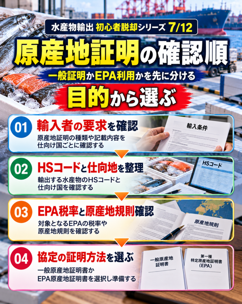 水産物輸出初心者脱却シリーズ7/12|原産地証明書とは?一般原産地証明とEPA原産地証明の違い